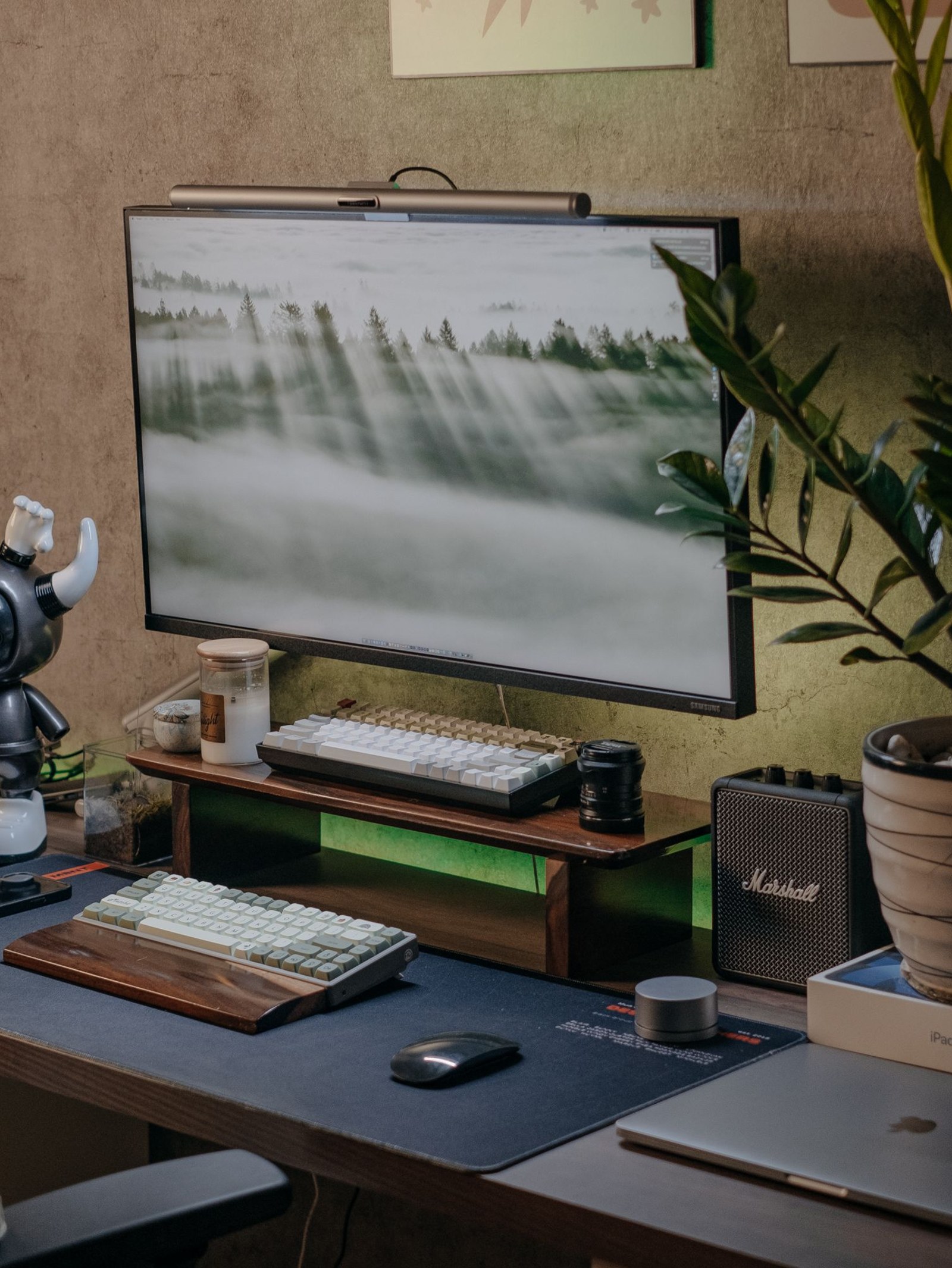 Creator workspace with phone and camera setup